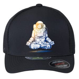 Bitcoin Cryptocurrency Yoga Astronaut Flexfit Unipanel Trucker Cap