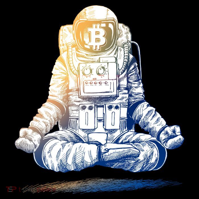 Bitcoin Cryptocurrency Yoga Astronaut City Backpack
