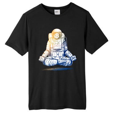 Bitcoin Cryptocurrency Yoga Astronaut Tall Fusion ChromaSoft Performance T-Shirt