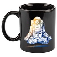 Bitcoin Cryptocurrency Yoga Astronaut 11oz C Handle Ceramic Mug