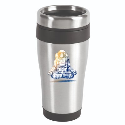 Bitcoin Cryptocurrency Yoga Astronaut 16oz Travel Tumbler