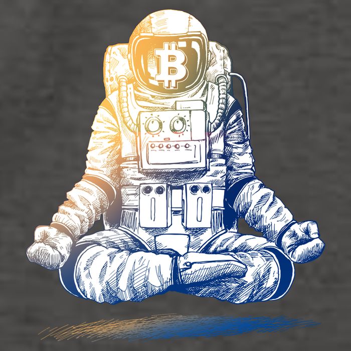 Bitcoin Cryptocurrency Yoga Astronaut Vector Backpack