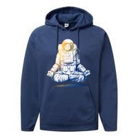 Bitcoin Cryptocurrency Yoga Astronaut Performance Fleece Hoodie