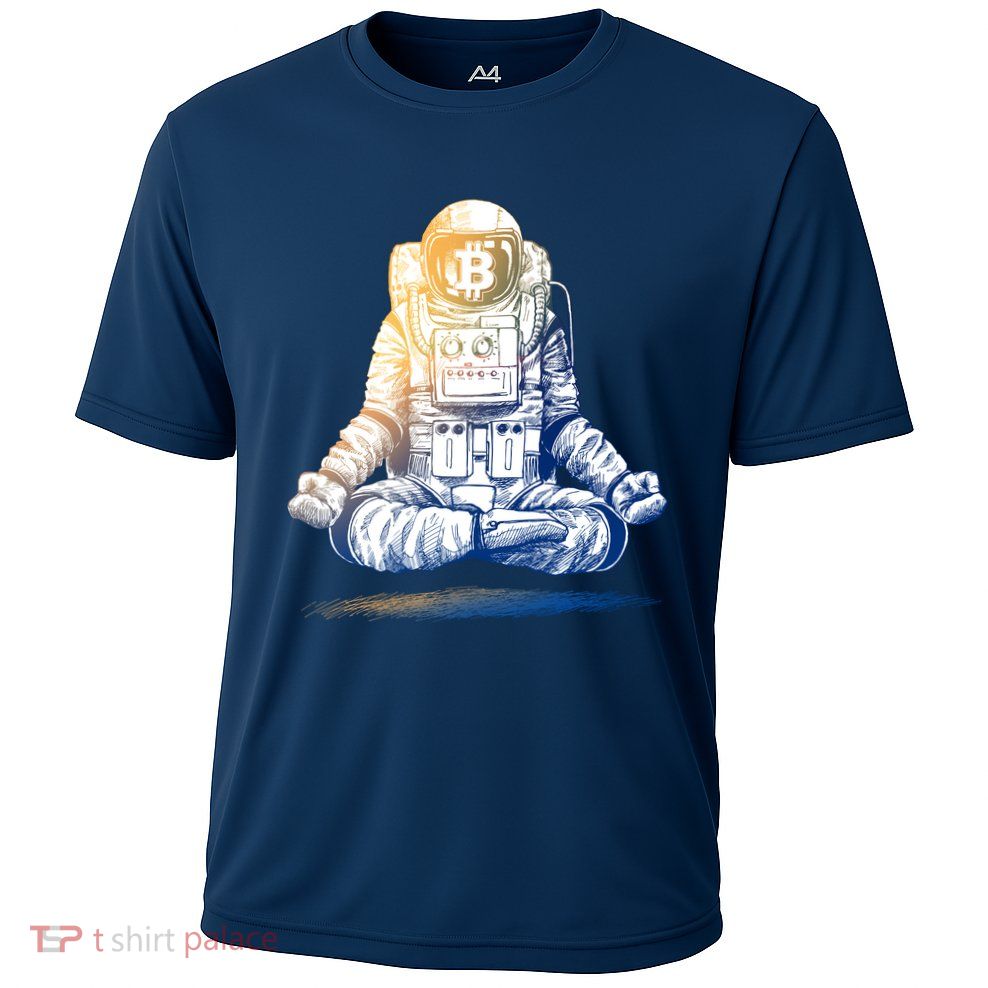 Bitcoin Cryptocurrency Yoga Astronaut Performance Shirt