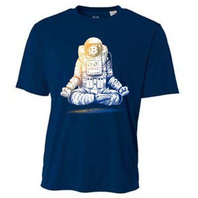 Bitcoin Cryptocurrency Yoga Astronaut Cooling Performance Crew T-Shirt