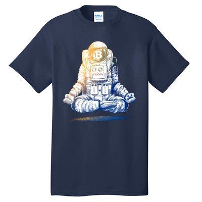 Bitcoin Cryptocurrency Yoga Astronaut Tall T-Shirt