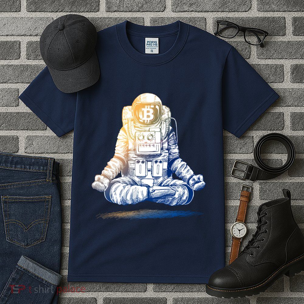 Bitcoin Cryptocurrency Yoga Astronaut Tall T-Shirt