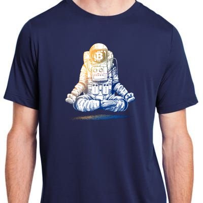 Bitcoin Cryptocurrency Yoga Astronaut Adult ChromaSoft Performance T-Shirt