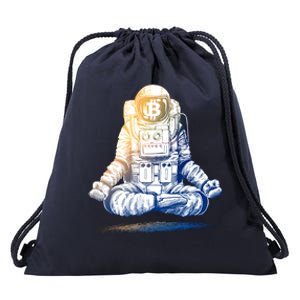 Bitcoin Cryptocurrency Yoga Astronaut Drawstring Bag