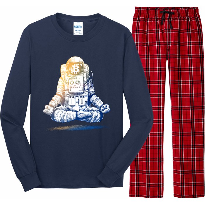 Bitcoin Cryptocurrency Yoga Astronaut Long Sleeve Pajama Set