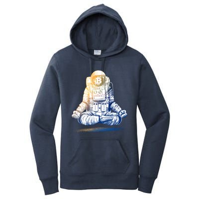 Bitcoin Cryptocurrency Yoga Astronaut Women's Pullover Hoodie