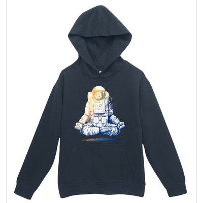 Bitcoin Cryptocurrency Yoga Astronaut Urban Pullover Hoodie