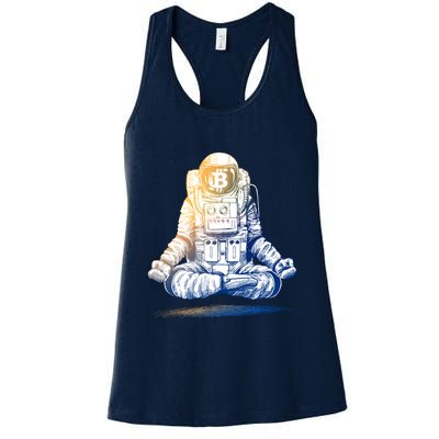Bitcoin Cryptocurrency Yoga Astronaut Womens Tank Top