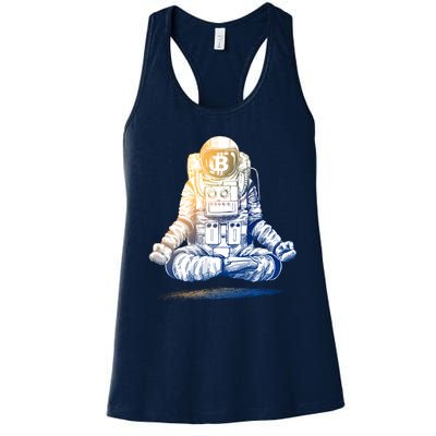 Bitcoin Cryptocurrency Yoga Astronaut Women's Racerback Tank