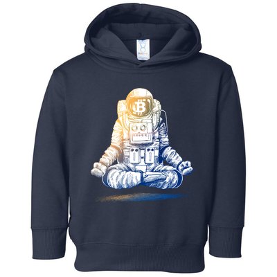 Bitcoin Cryptocurrency Yoga Astronaut Toddler Hoodie