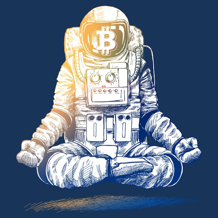Bitcoin Cryptocurrency Yoga Astronaut Tall Hoodie