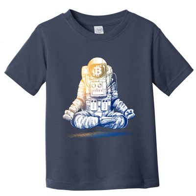 Bitcoin Cryptocurrency Yoga Astronaut Toddler T-Shirt