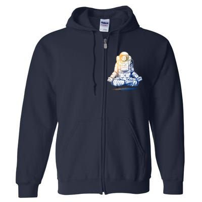 Bitcoin Cryptocurrency Yoga Astronaut Full Zip Hoodie