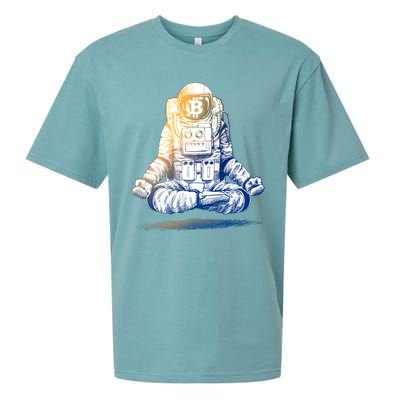 Bitcoin Cryptocurrency Yoga Astronaut Sueded Cloud Jersey T-Shirt