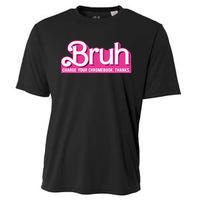 Bruh Charge Your Chromebook Thanks Pink Cooling Performance Crew T-Shirt