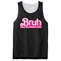 Bruh Charge Your Chromebook Thanks Pink Mesh Reversible Basketball Jersey Tank