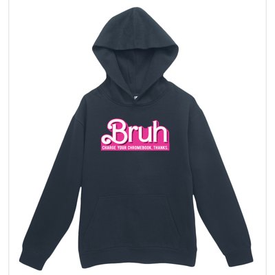 Bruh Charge Your Chromebook Thanks Pink Urban Pullover Hoodie