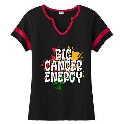 Big Cancer Zodiac Energy Gift Ladies Halftime Notch Neck Tee