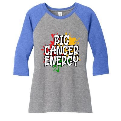 Big Cancer Zodiac Energy Gift Women's Tri-Blend 3/4-Sleeve Raglan Shirt