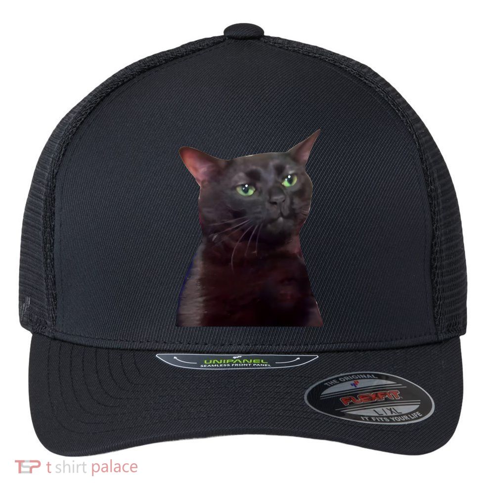 Black Cat Zoning Out Flexfit Unipanel Trucker Cap