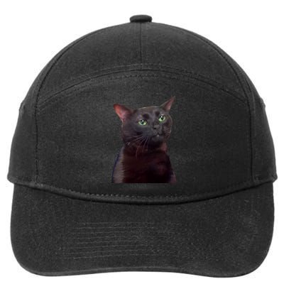 Black Cat Zoning Out 7-Panel Snapback Hat