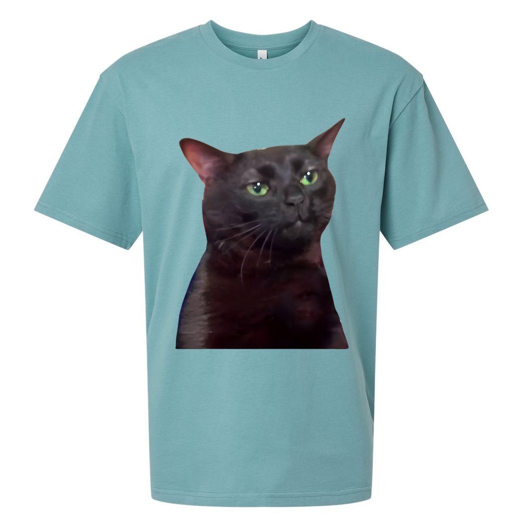 Black Cat Zoning Out Sueded Cloud Jersey T-Shirt