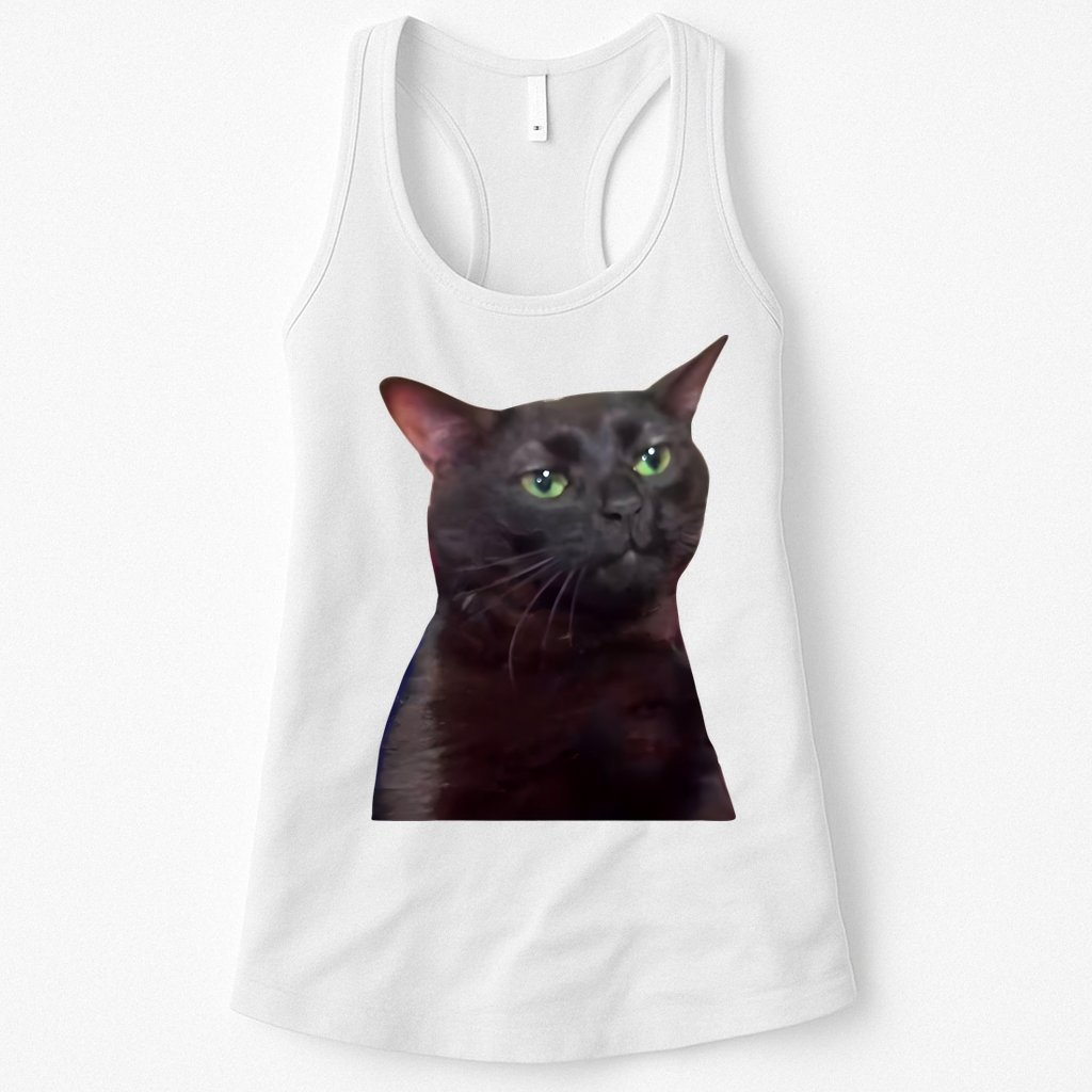 Black Cat Zoning Out Womens Tank Top