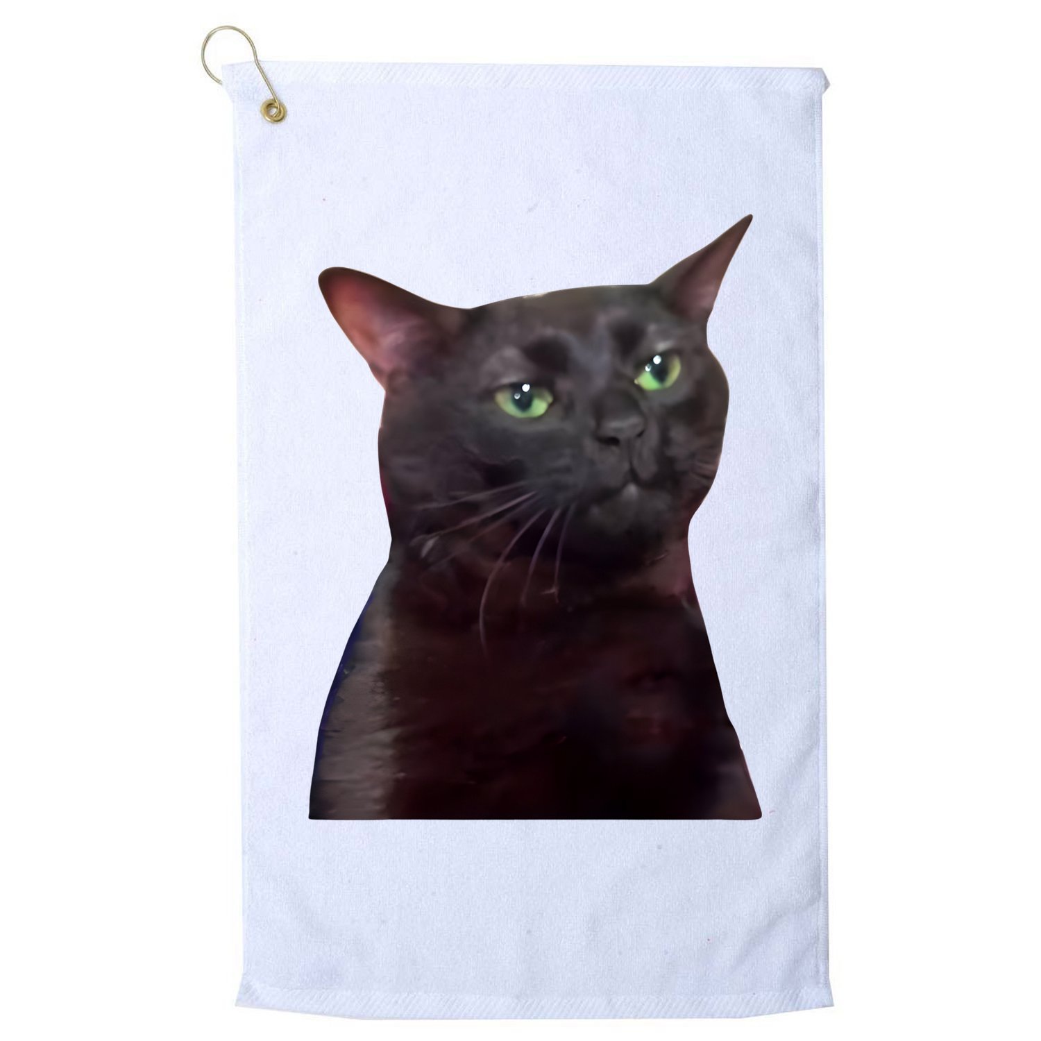 Black Cat Zoning Out Golf Towel
