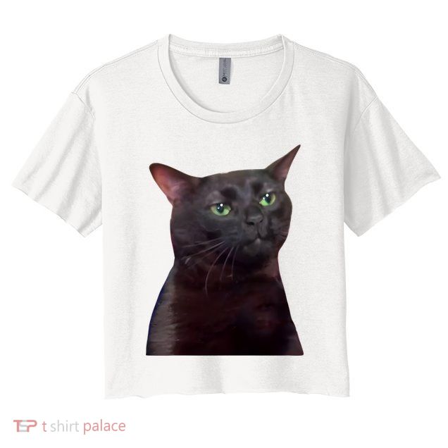 Black Cat Zoning Out Crop Top