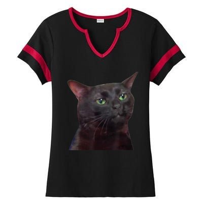 Black Cat Zoning Out Ladies Halftime Notch Neck Tee