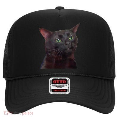 Black Cat Zoning Out High Crown Mesh Back Trucker Hat