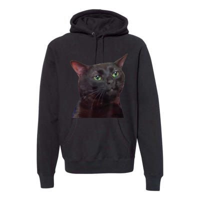 Black Cat Zoning Out Premium Hoodie