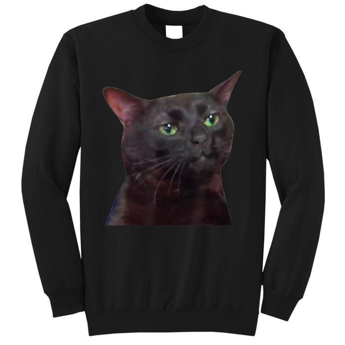 Black Cat Zoning Out Tall Sweatshirt