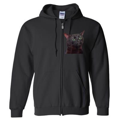 Black Cat Zoning Out Full Zip Hoodie