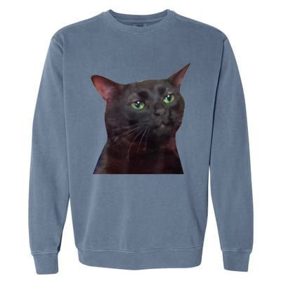 Black Cat Zoning Out Garment-Dyed Sweatshirt