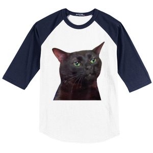 Black Cat Zoning Out Baseball Sleeve Shirt