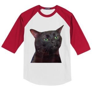 Black Cat Zoning Out Kids Colorblock Raglan Jersey