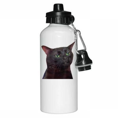 Black Cat Zoning Out Aluminum Water Bottle