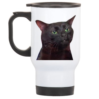 Black Cat Zoning Out Stainless Steel Travel Mug