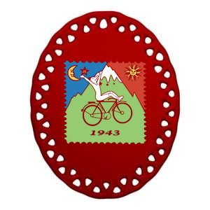 Bicycle Day 1943 Lsd Acid Hofn Trip Meaningful Gift Meaningful Gift Ceramic Oval Ornament