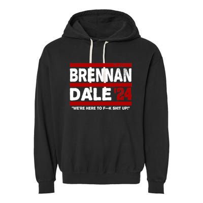 Brennan & Dale 2024 Funny Election & Politics Garment-Dyed Fleece Hoodie