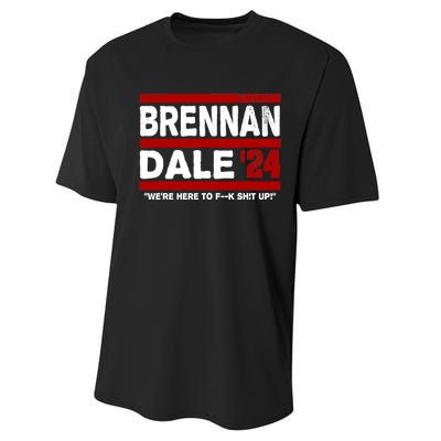 Brennan & Dale 2024 Funny Election & Politics Performance Sprint T-Shirt