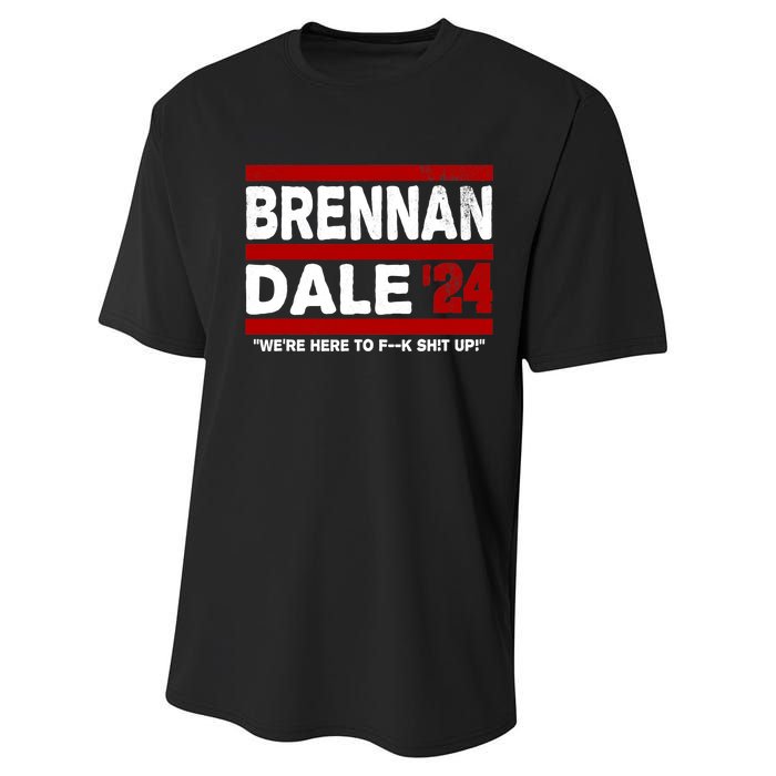 Brennan & Dale 2024 Funny Election & Politics Performance Sprint T-Shirt