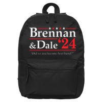 Brennan Dale 2024 Funny Vintage Political Fan Gift Men Women 16 in Basic Backpack