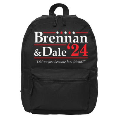 Brennan Dale 2024 Funny Vintage Political Fan Gift Men Women 16 in Basic Backpack